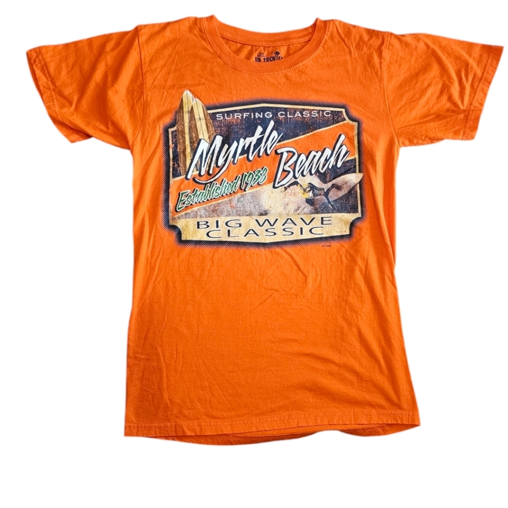 Orange Myrtle Beach BB Tropics Surfing Classic T-shirt Size Small